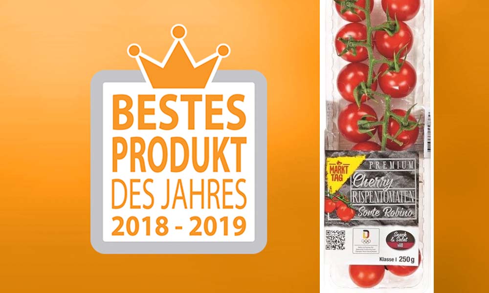 De Duitse consument heeft de Robino cherrytrostomaten van Royal Pride Holland uitgeroepen tot het beste groenteproduct van Duitsland van dit jaar.